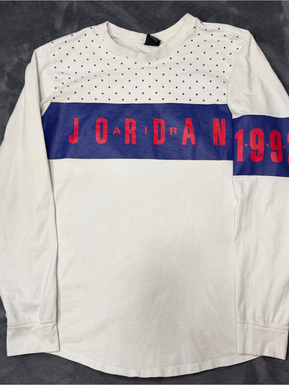 Nike Air Jordan Long Sleeve T Shirt Men’s Large 1992 Olympics Red White Blue